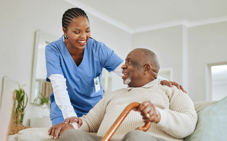 assisted living nurse and older adult