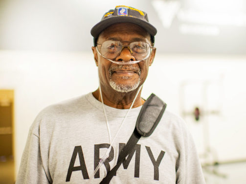 image of an elderly veteran smiling